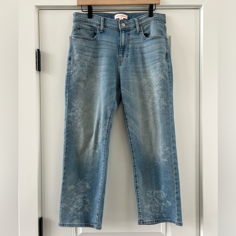 Lucky Brand 90s Loose High Rise Crop Floral  Sz 28/6